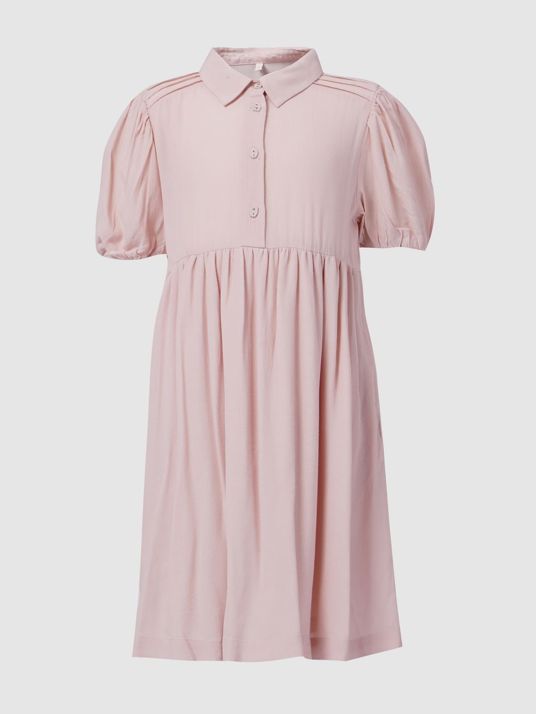 Girls Pink Shirt Dress