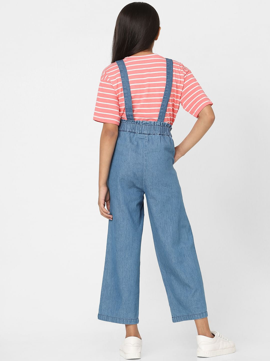Girls Blue Dungaree Pants