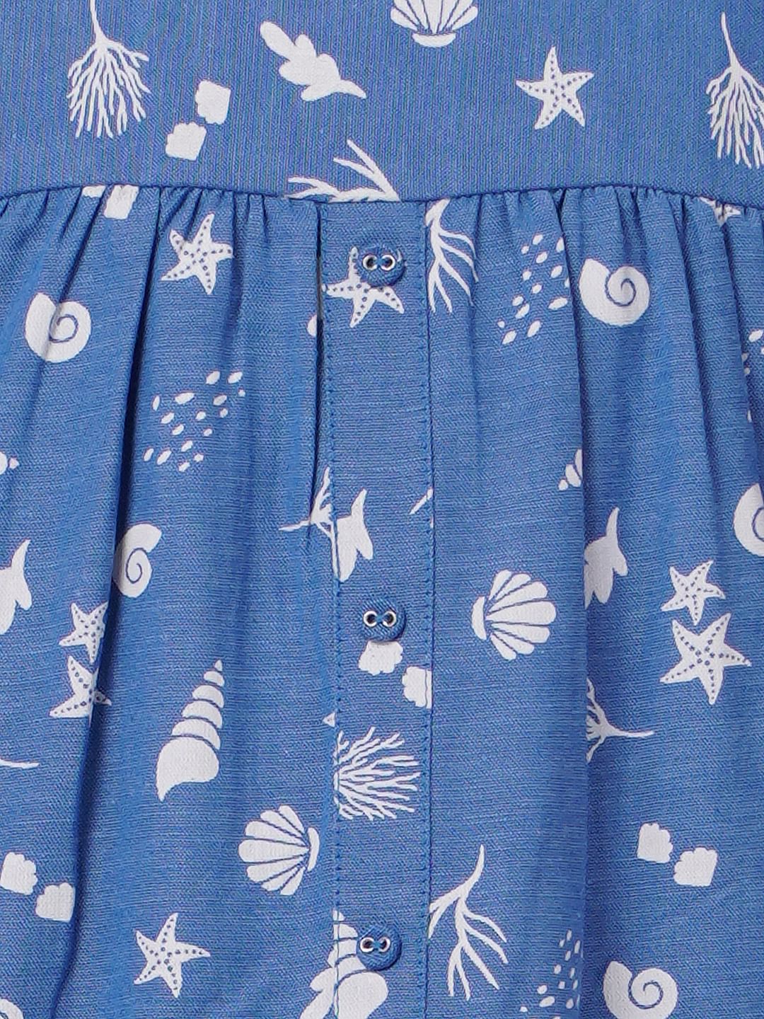 Girls Blue Printed Top