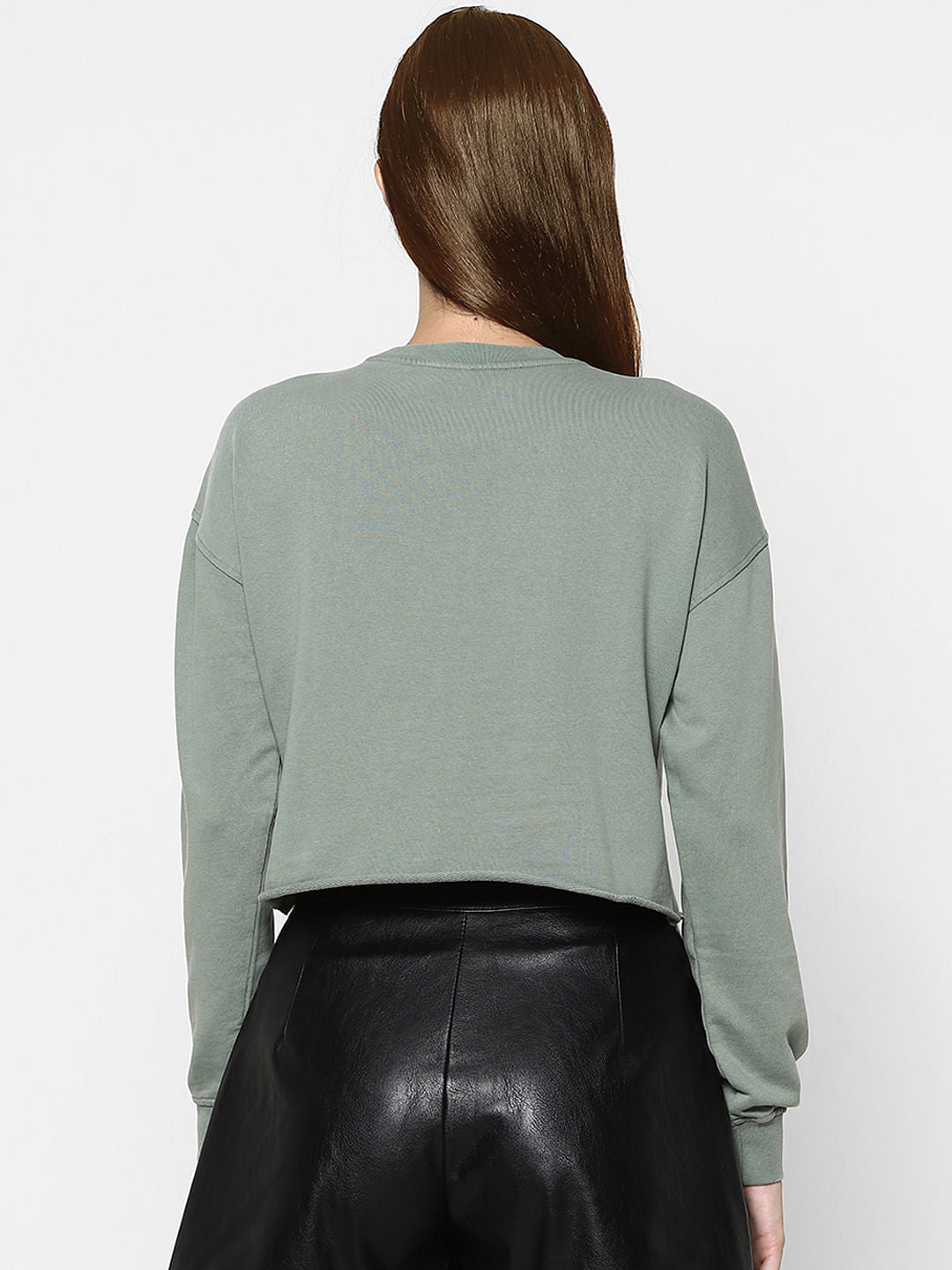 Green Solid Sweatshirt