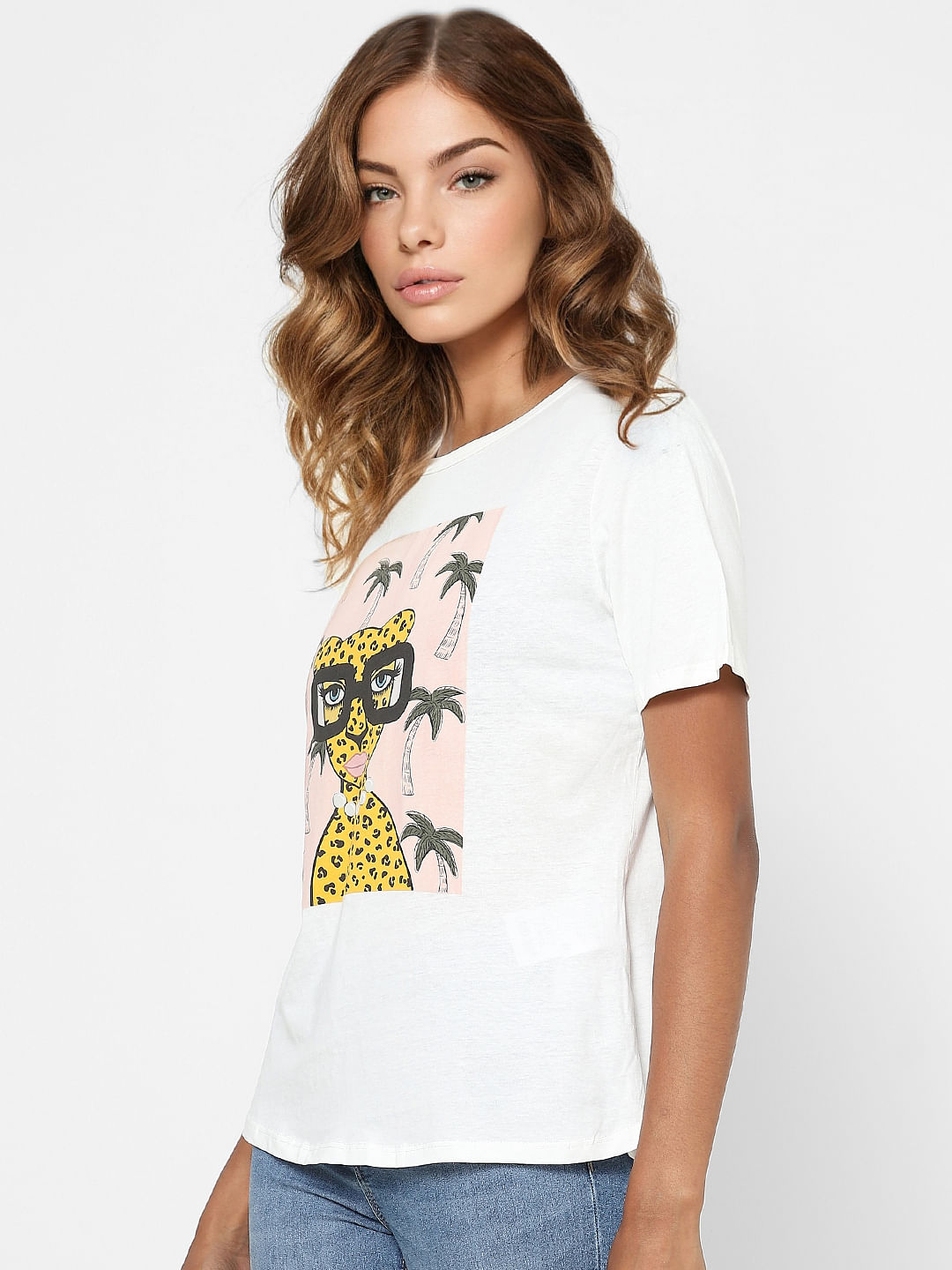 White Graphic Print T-Shirt