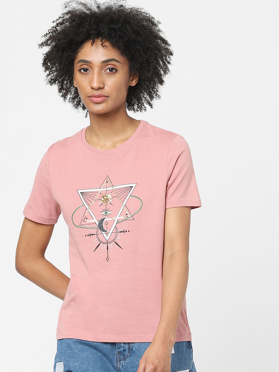 Pink Graphic Print T-Shirt