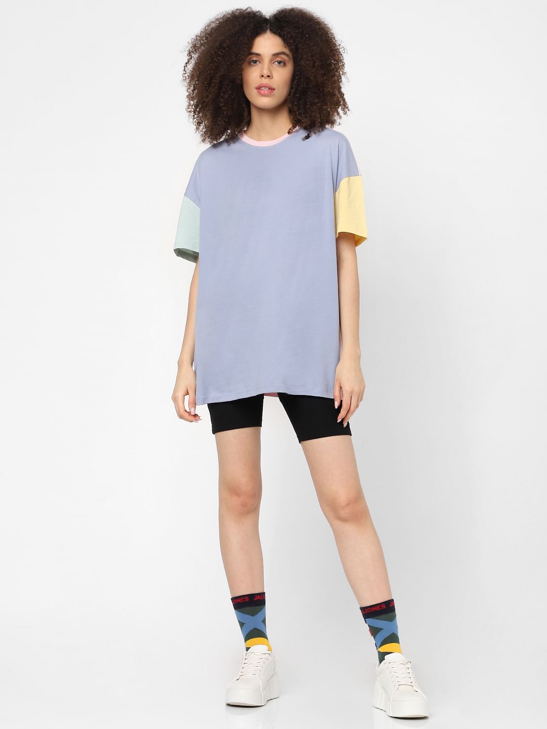 Purple Colourblocked T-Shirt