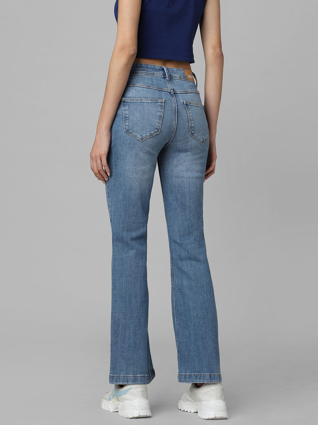Blue High Rise Flared Jeans