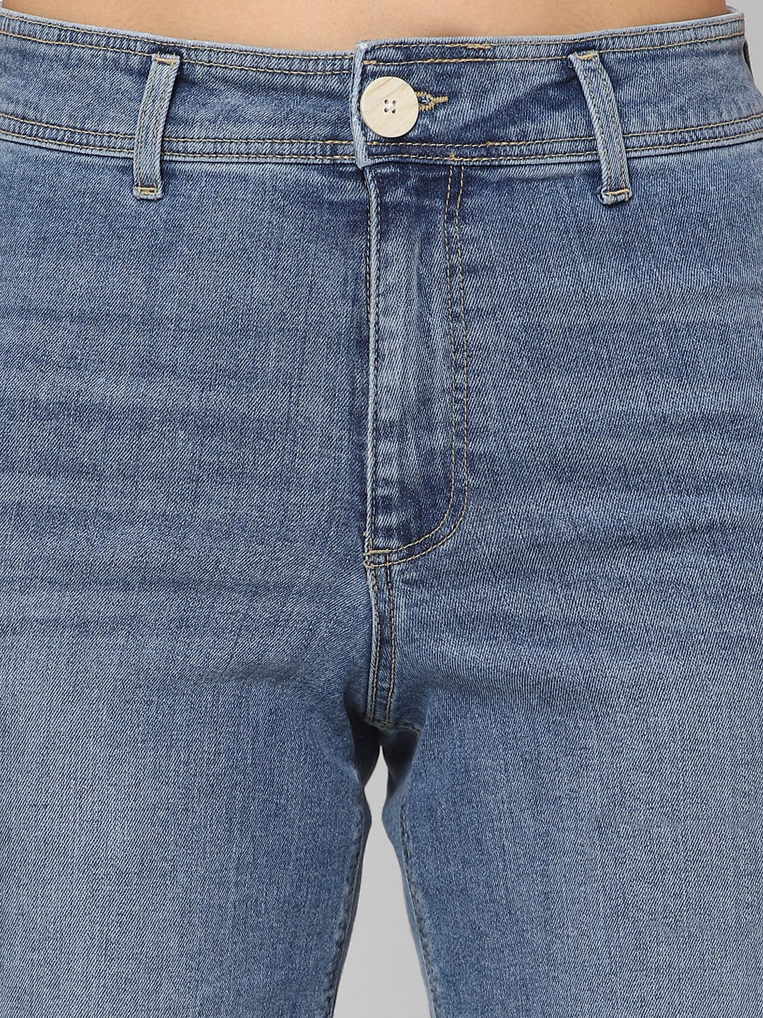 Blue High Rise Flared Jeans