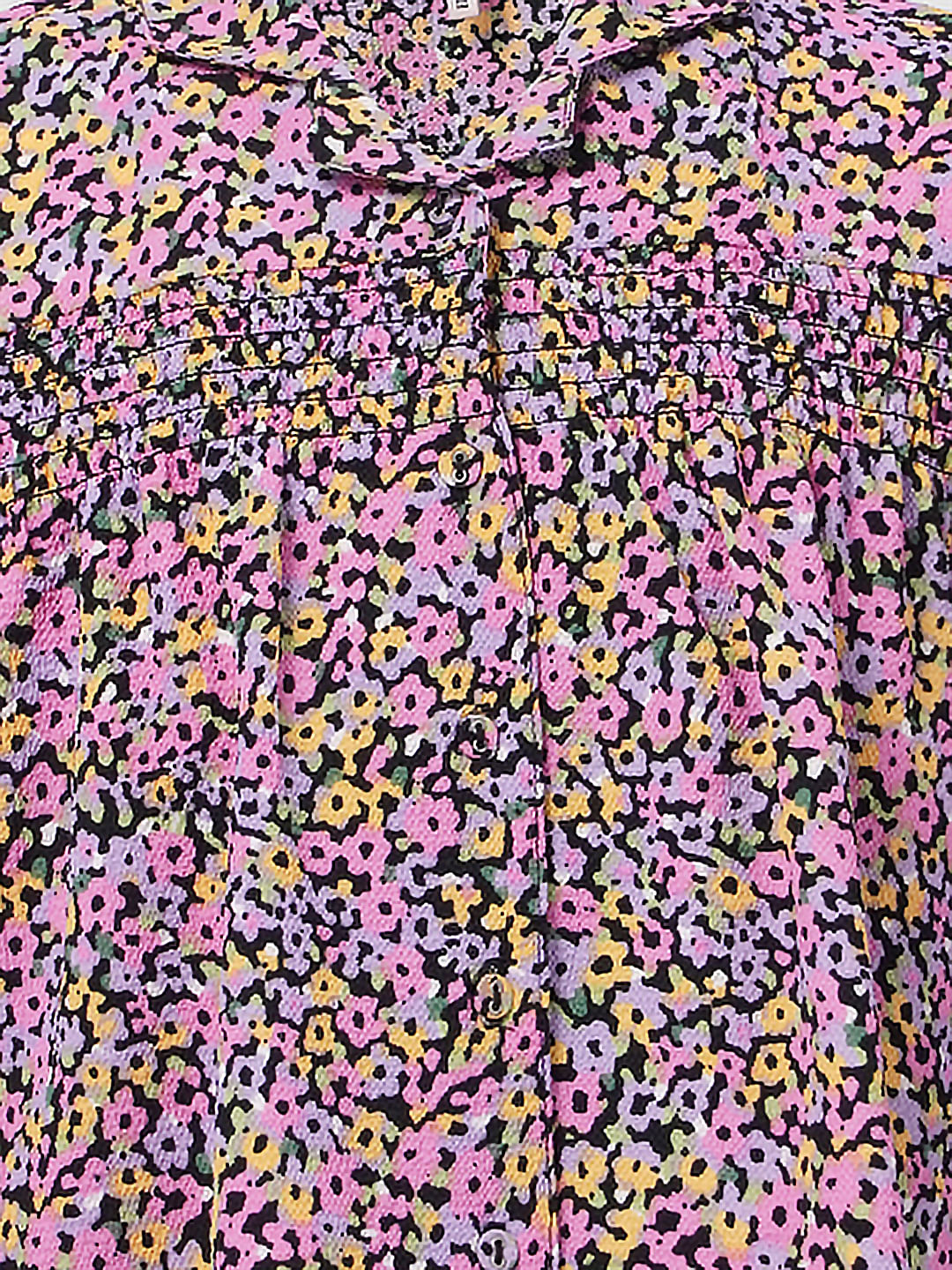 Pink Floral Cropped Resort Shirt