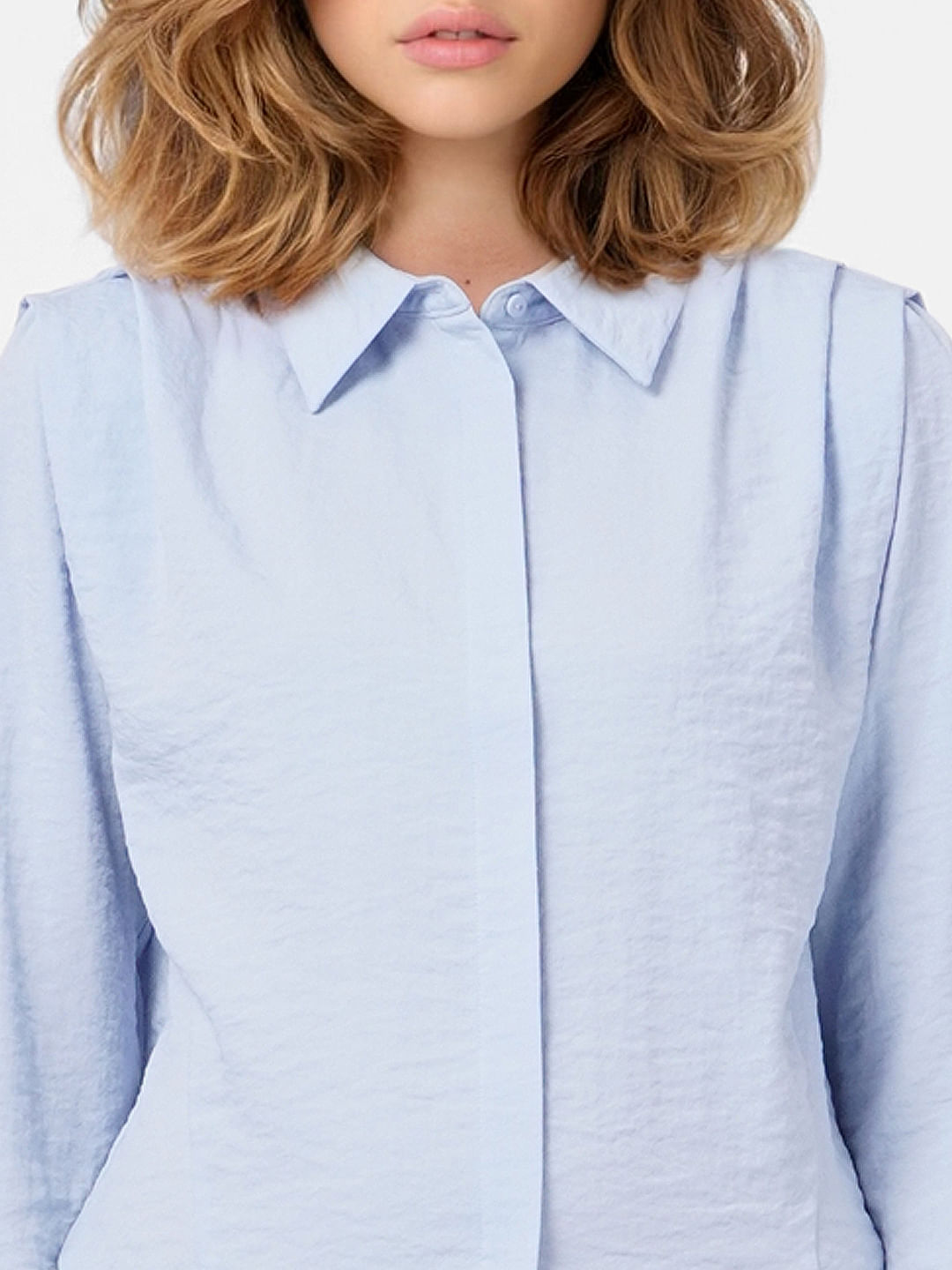 Blue Cropped Shirt
