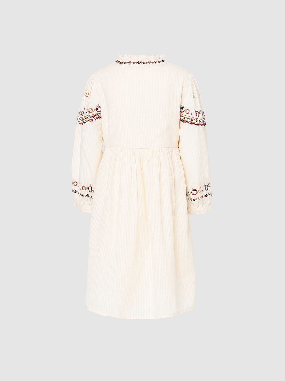 Beige Embroidered Dress