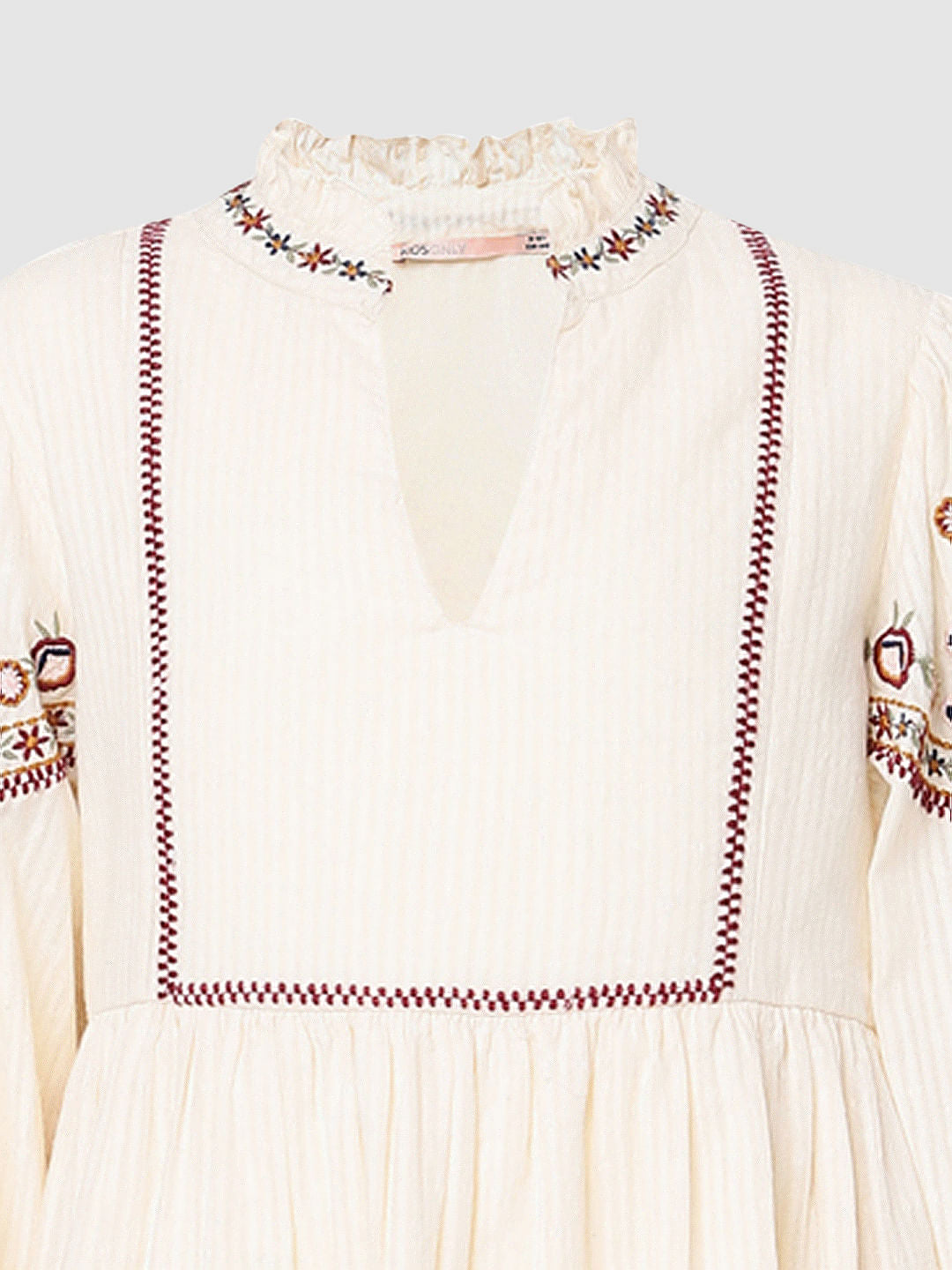 Beige Embroidered Dress