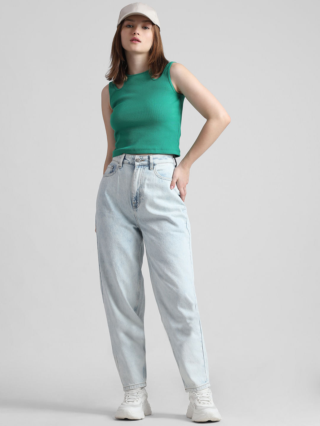 Light Blue High Rise Mom Fit Jeans