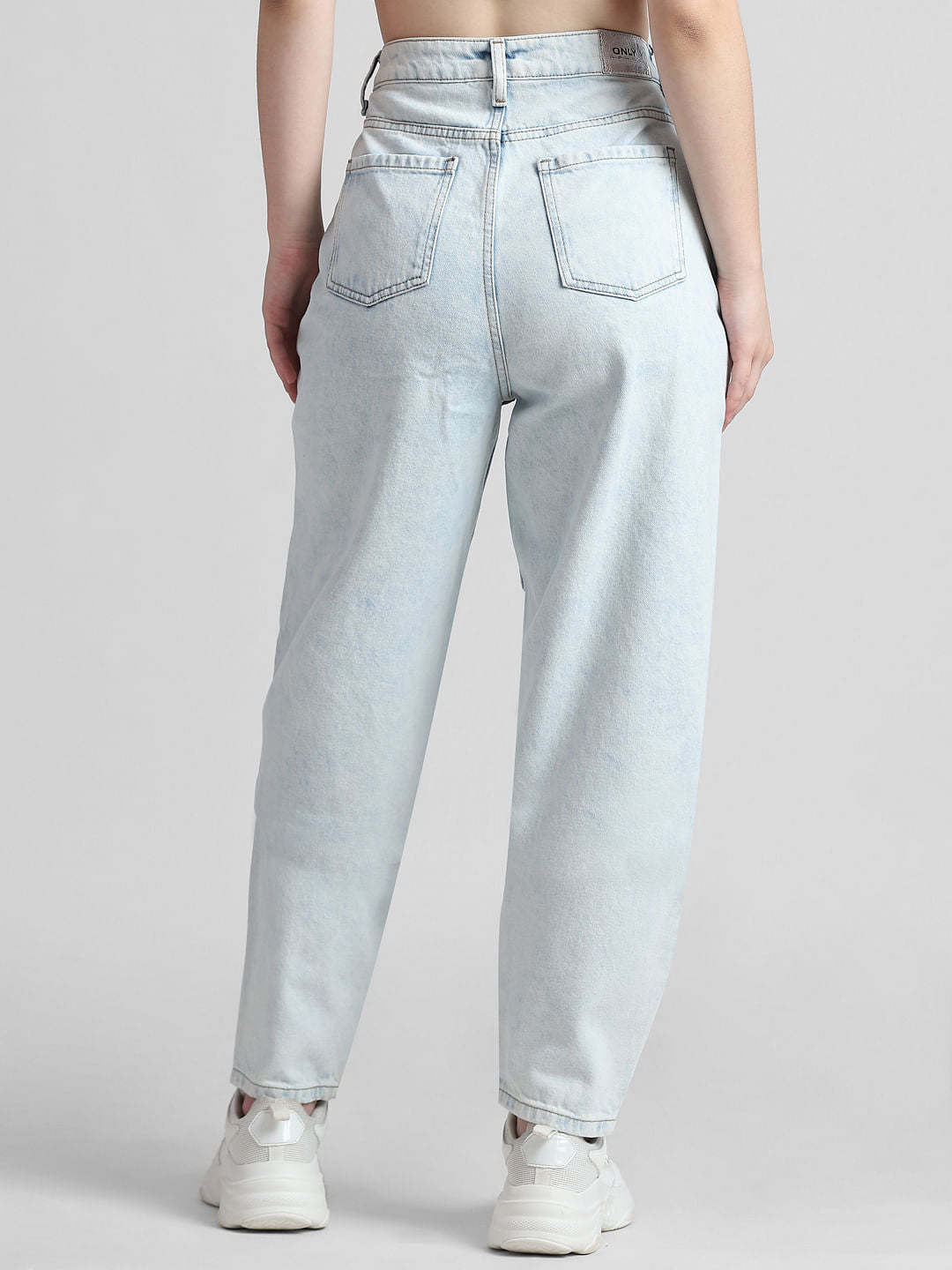 Light Blue High Rise Mom Fit Jeans