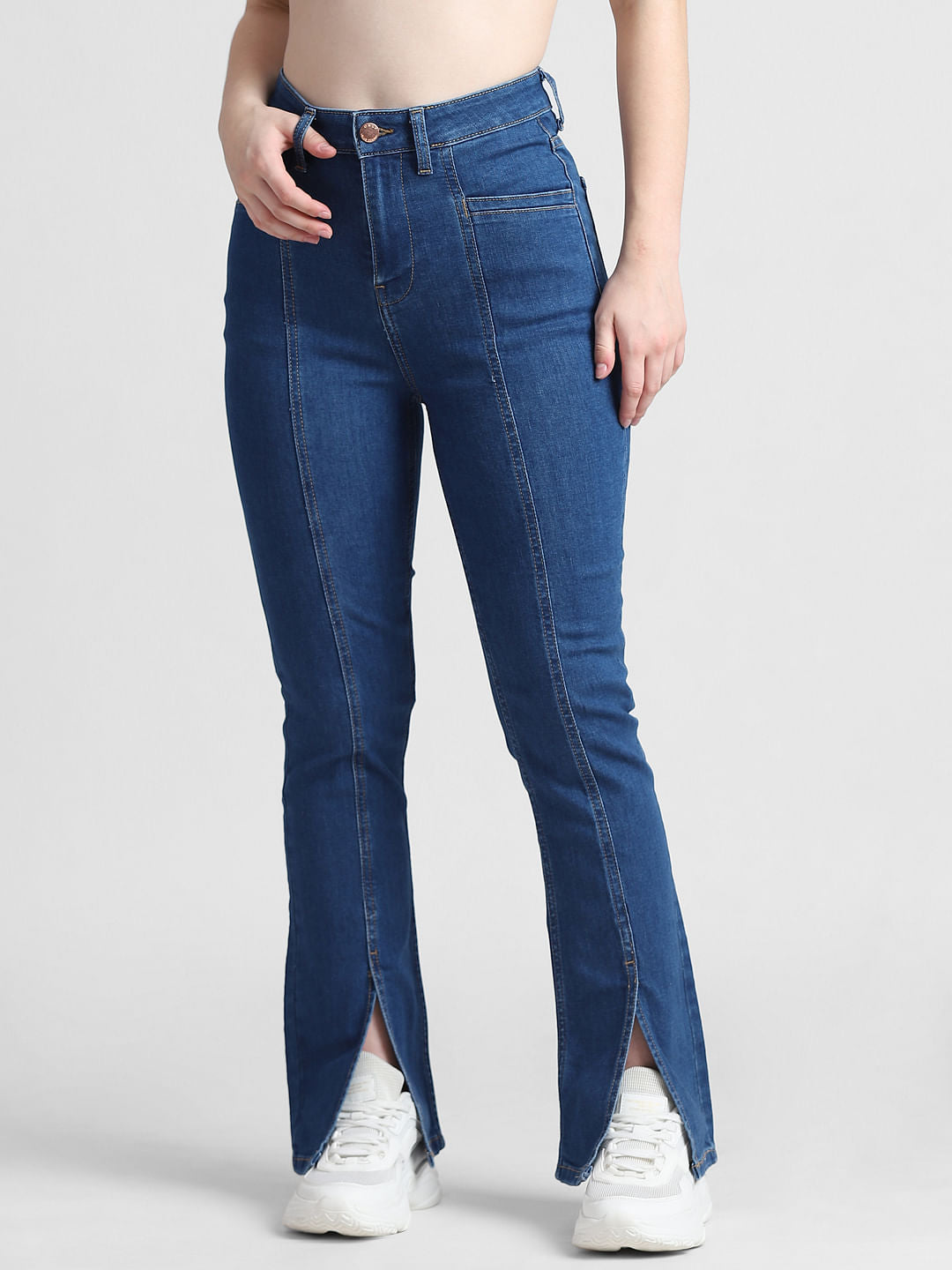 Blue High Rise Hella Flared Jeans