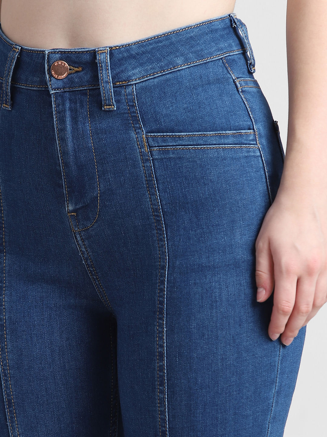 Blue High Rise Hella Flared Jeans