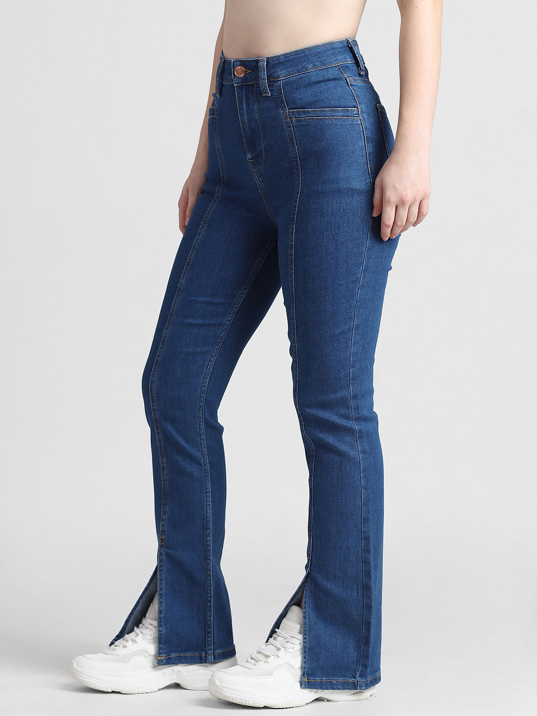 Blue High Rise Hella Flared Jeans