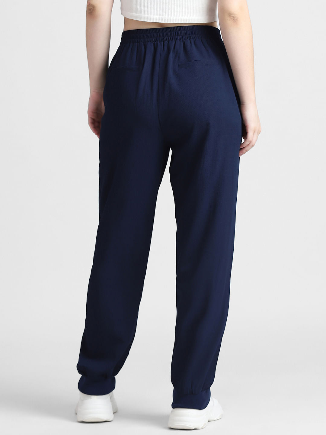 Navy Blue High Rise Regular Fit Joggers