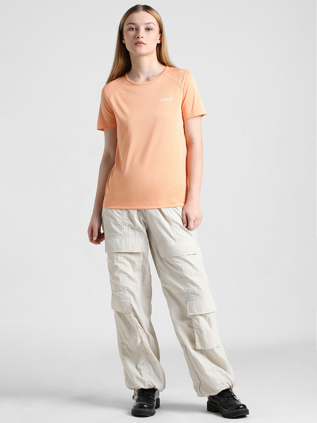 Orange Logo Text T-Shirt