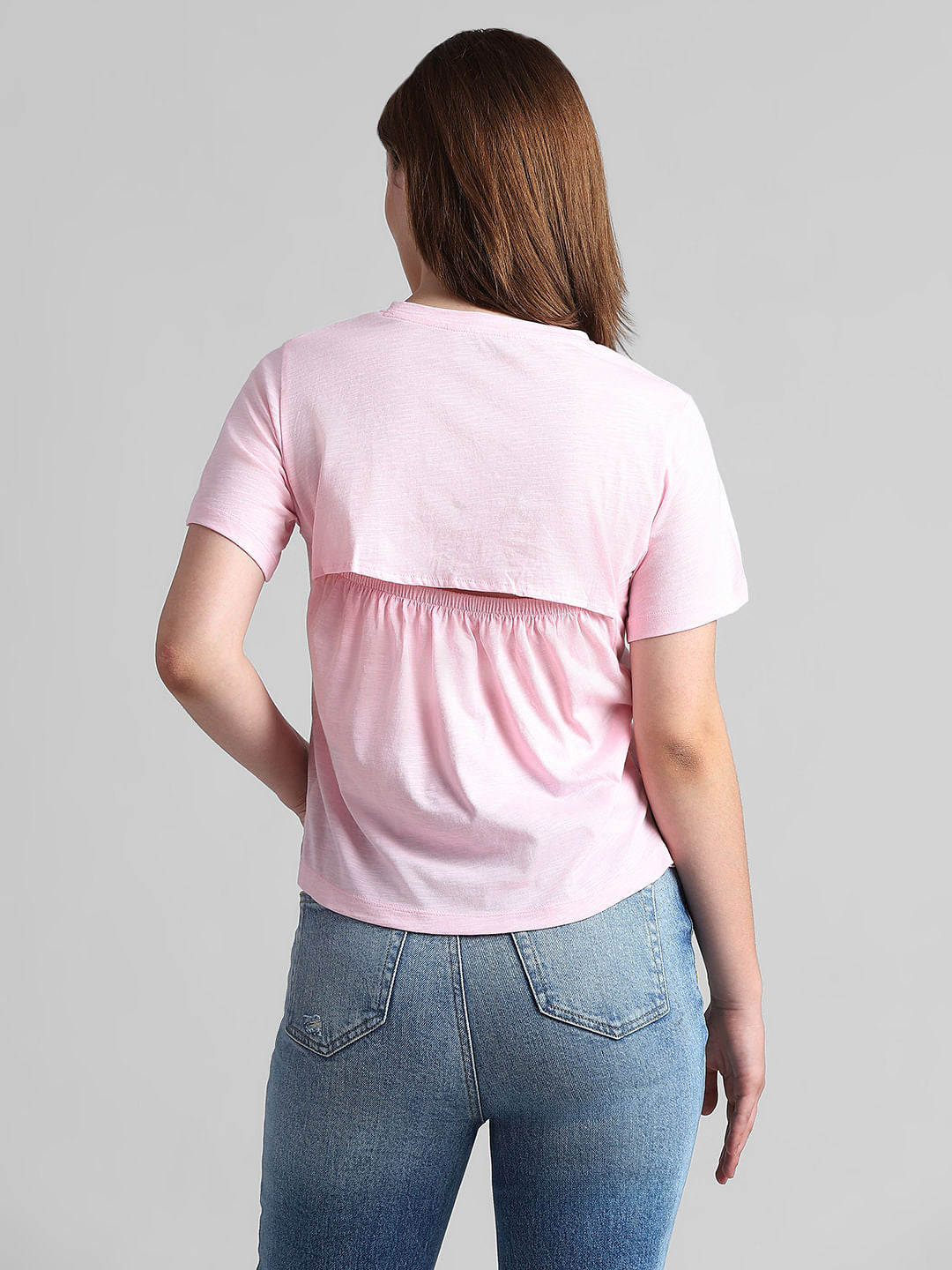 Pink Back Cut-Out T-Shirt