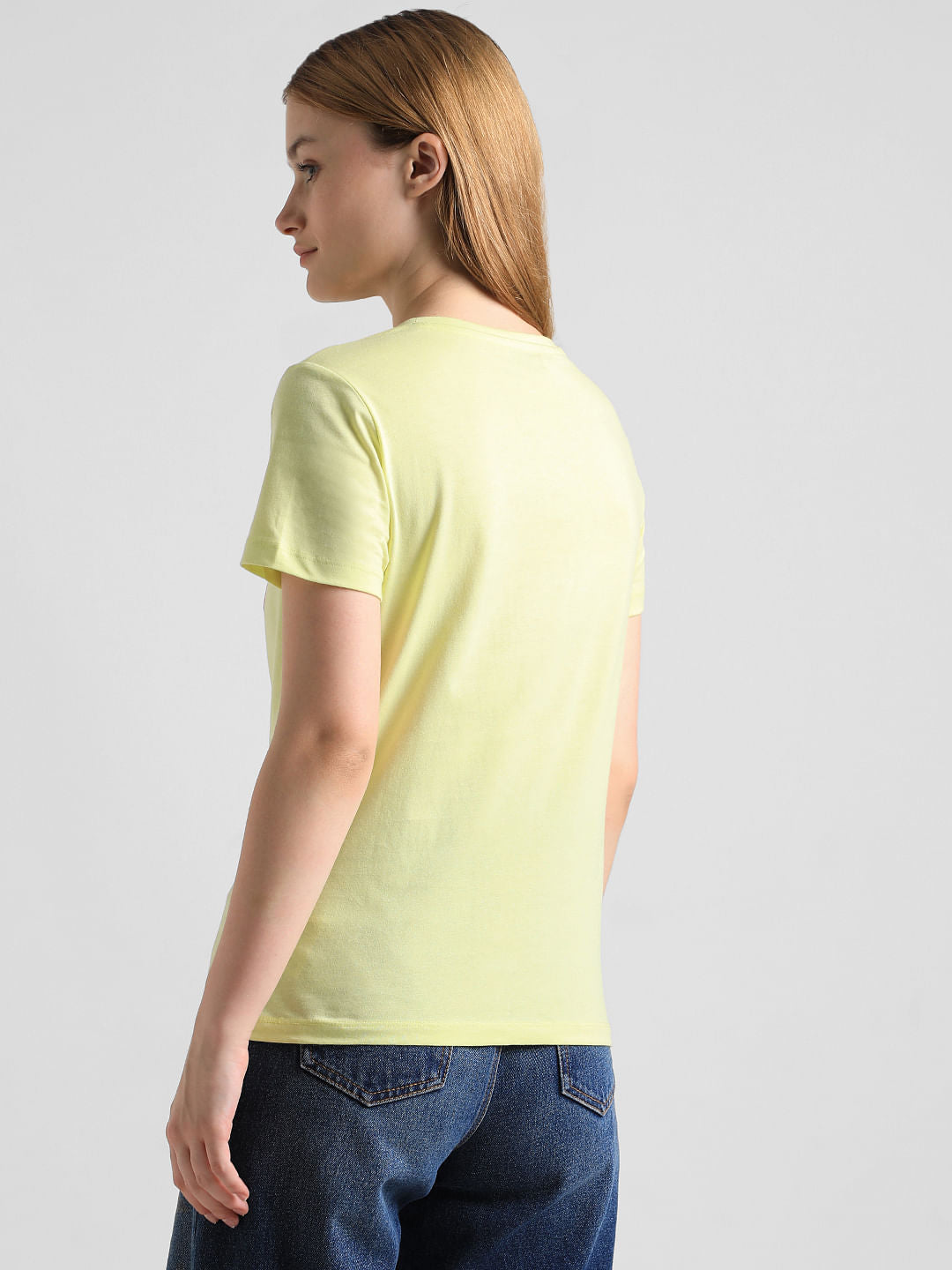 Fluorescent Green Printed T-Shirt