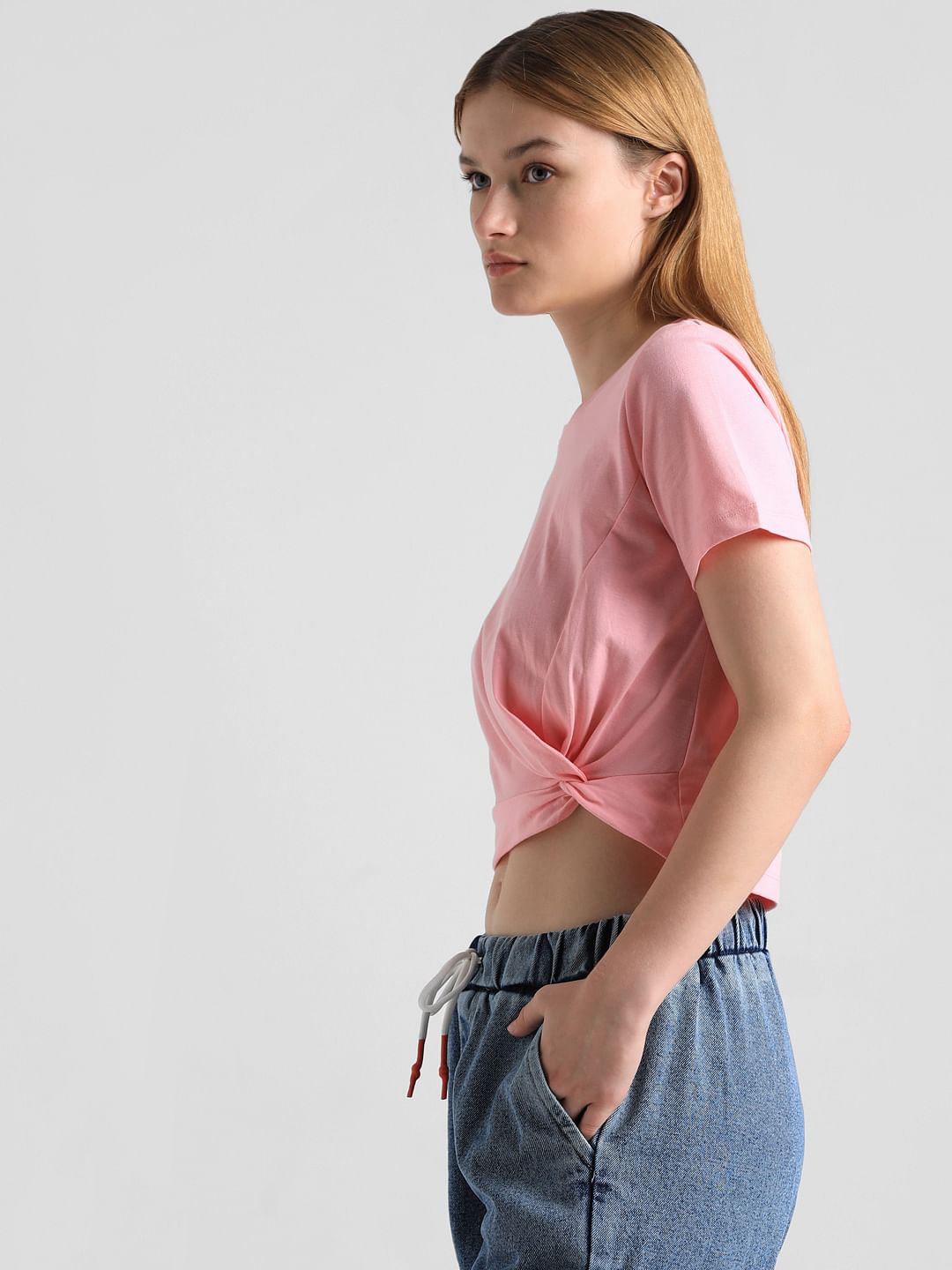 Pink Knot Detail T-Shirt