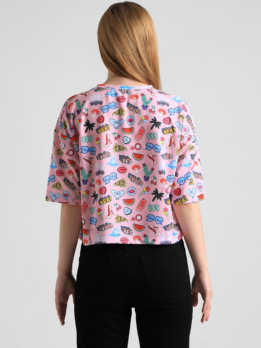 Pink Abstract Print T-Shirt