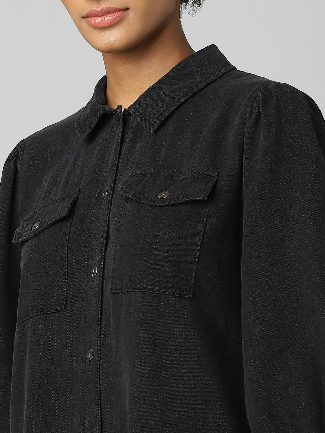 Black Denim Shirt Dress