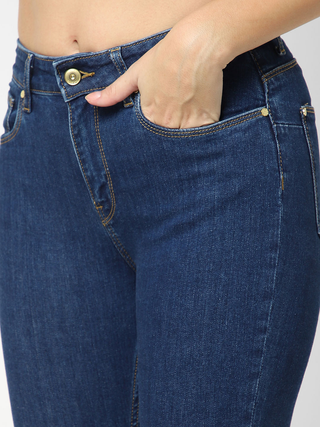 Blue High Rise Flared Jeans