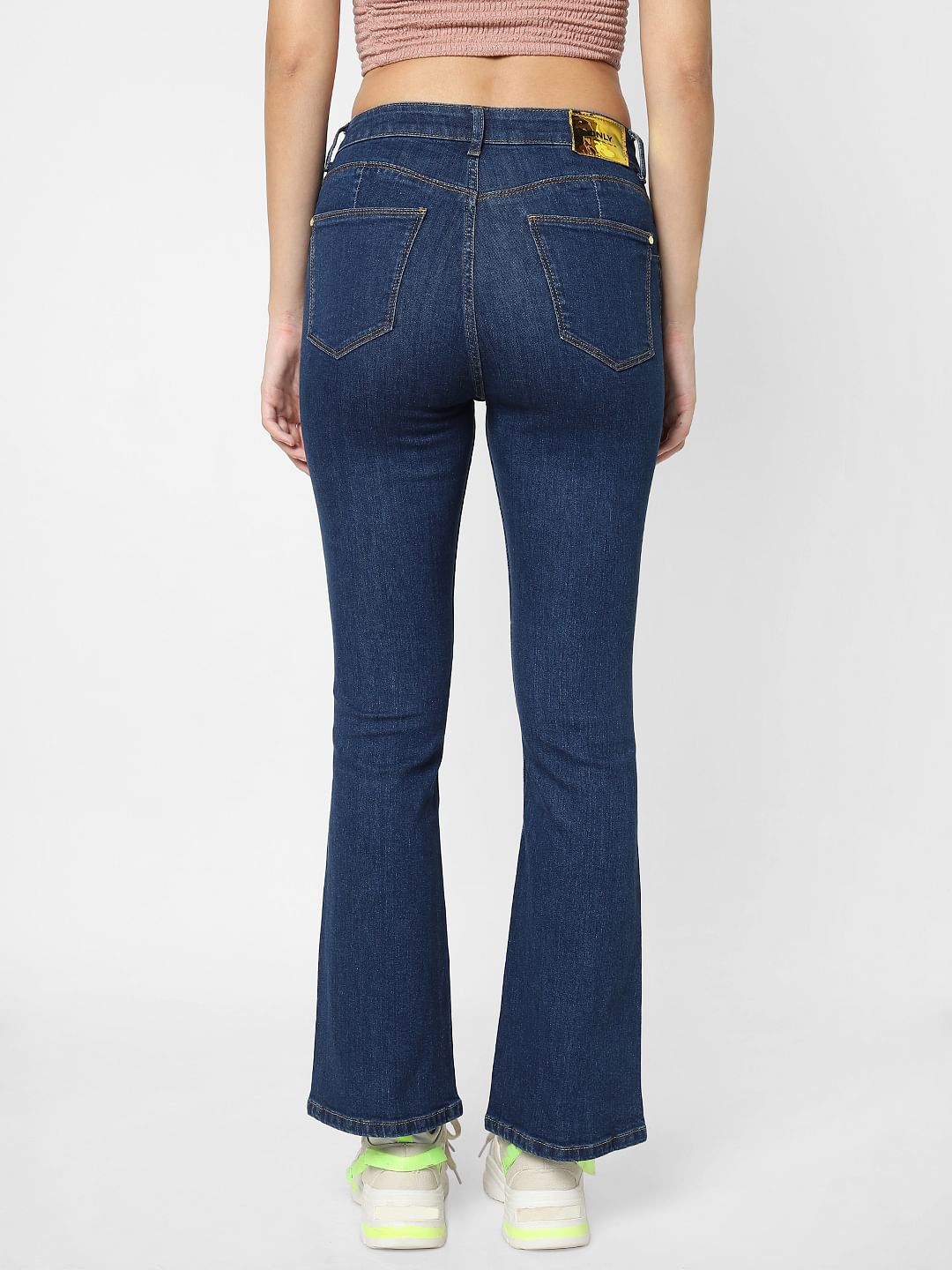 Blue High Rise Flared Jeans