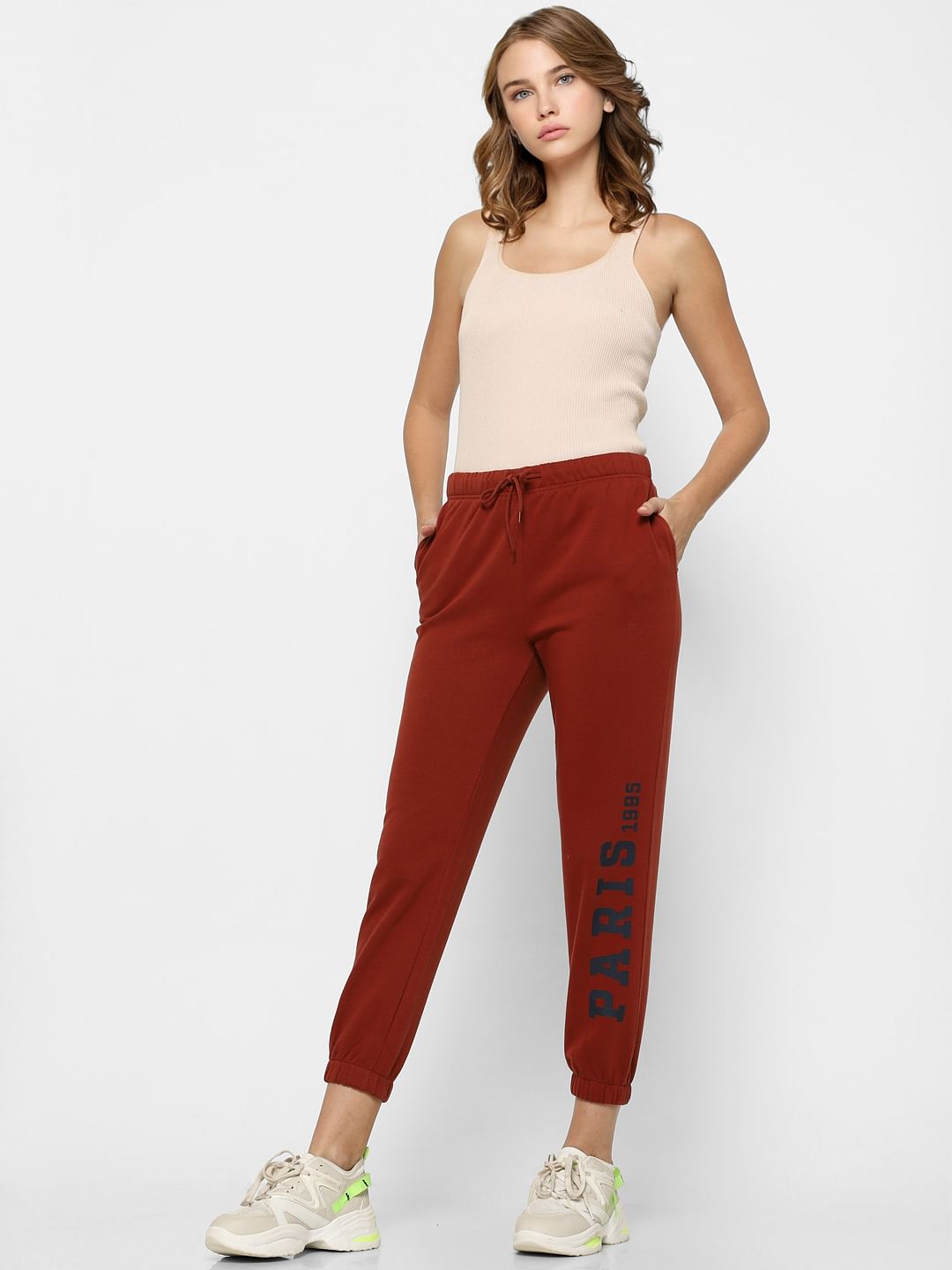 Brown Printed Co-Ord Sweatpants