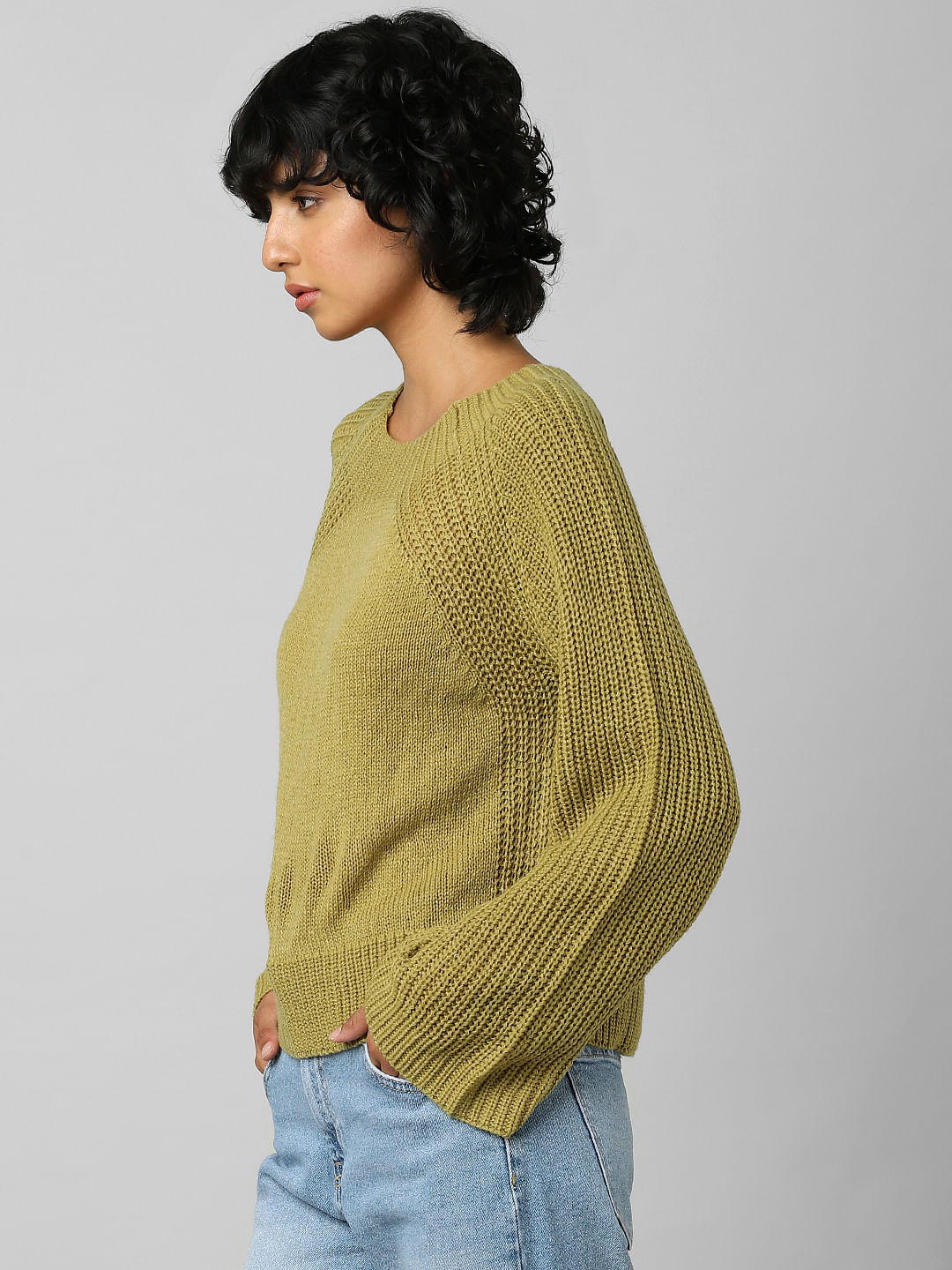 Green Wide Sleeves Pullover