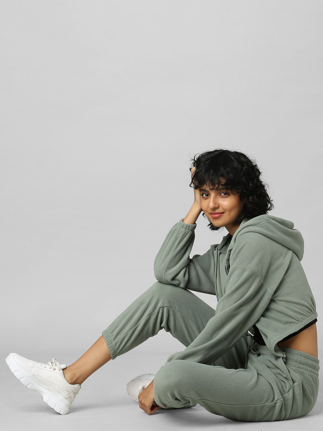 Green Mid Rise Co-Ord Set Joggers