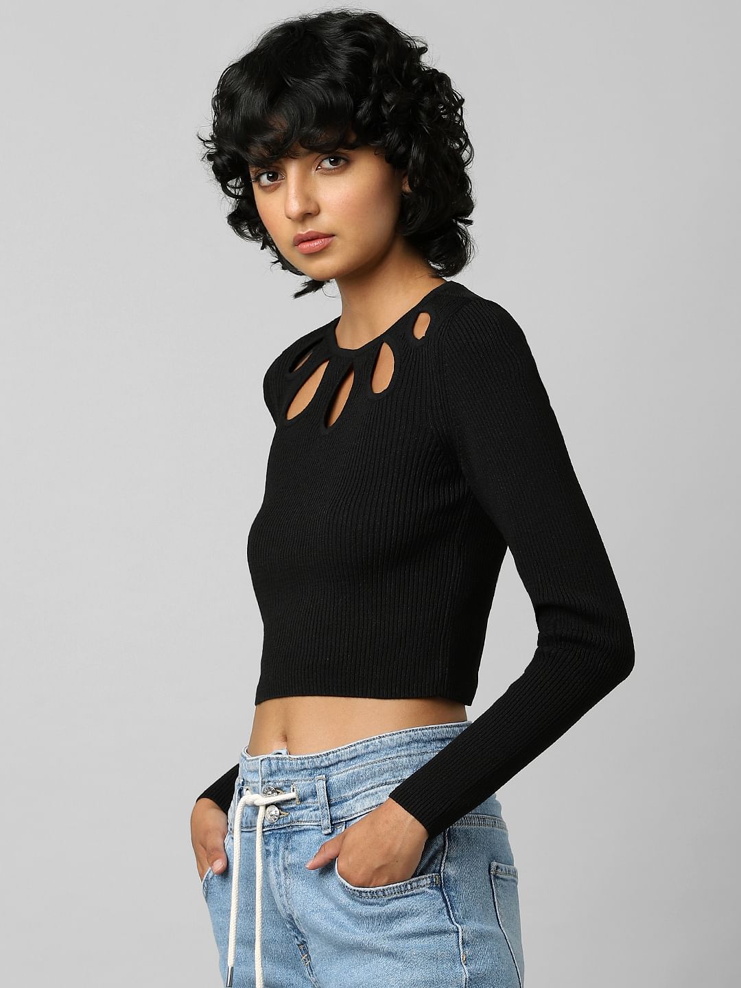 Black Cut-Out Detail Pullover