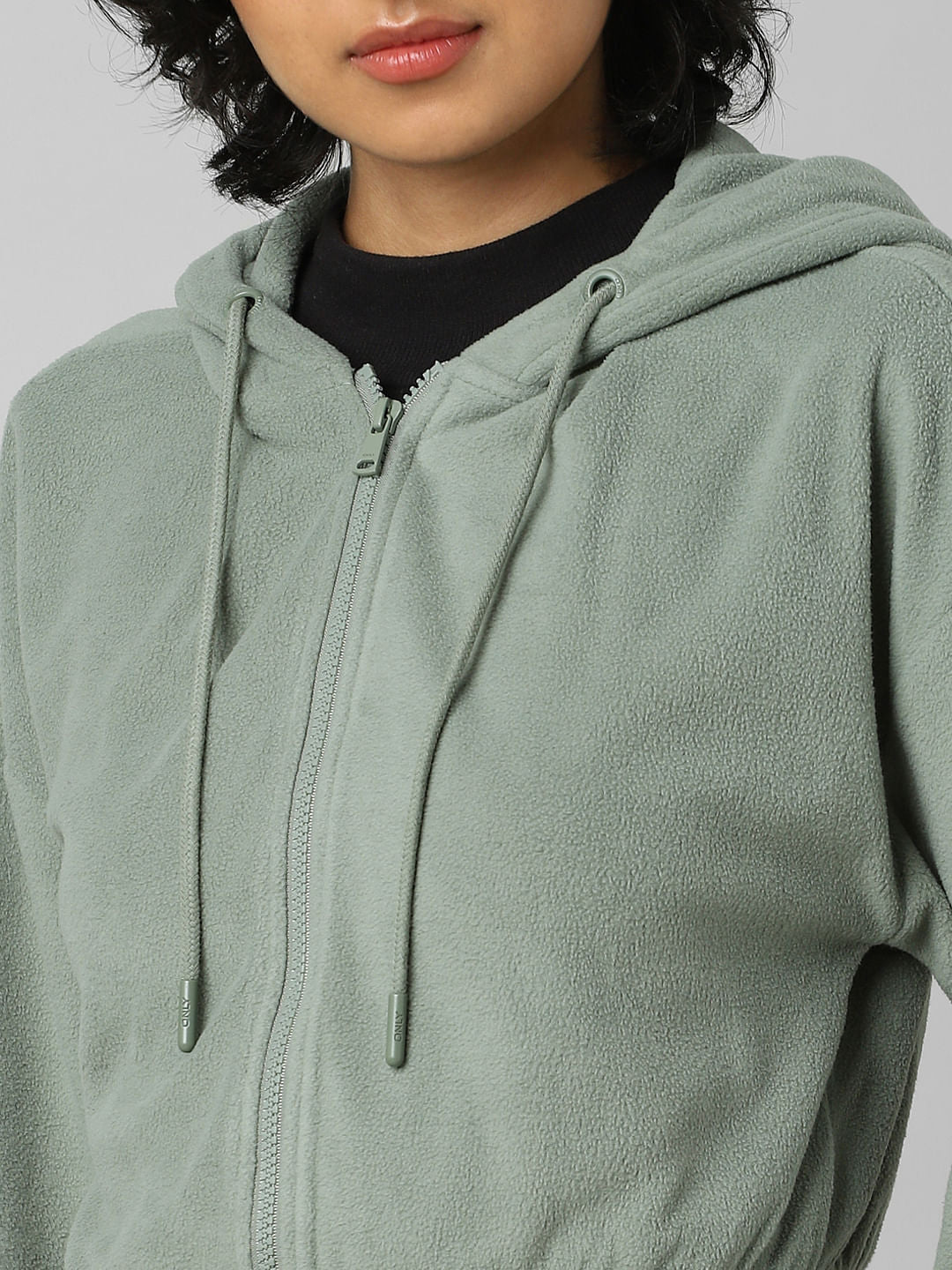 Green Zip Hooded Co-Ord Sweatshirt