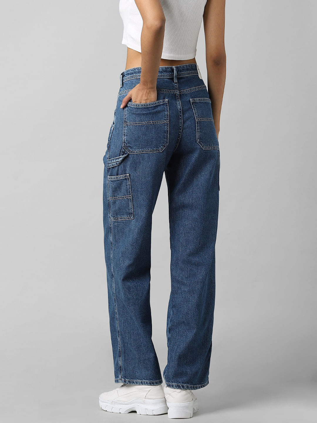 Blue High Rise Carpenter Fit Jeans