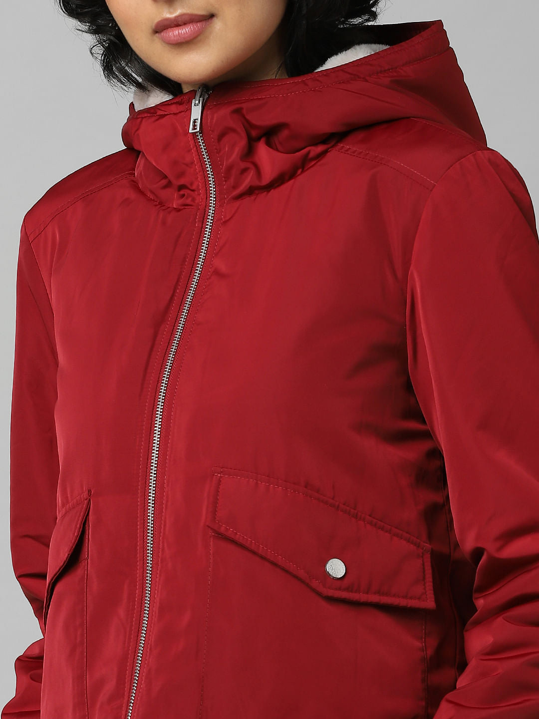 Red Reversible Hooded Jacket