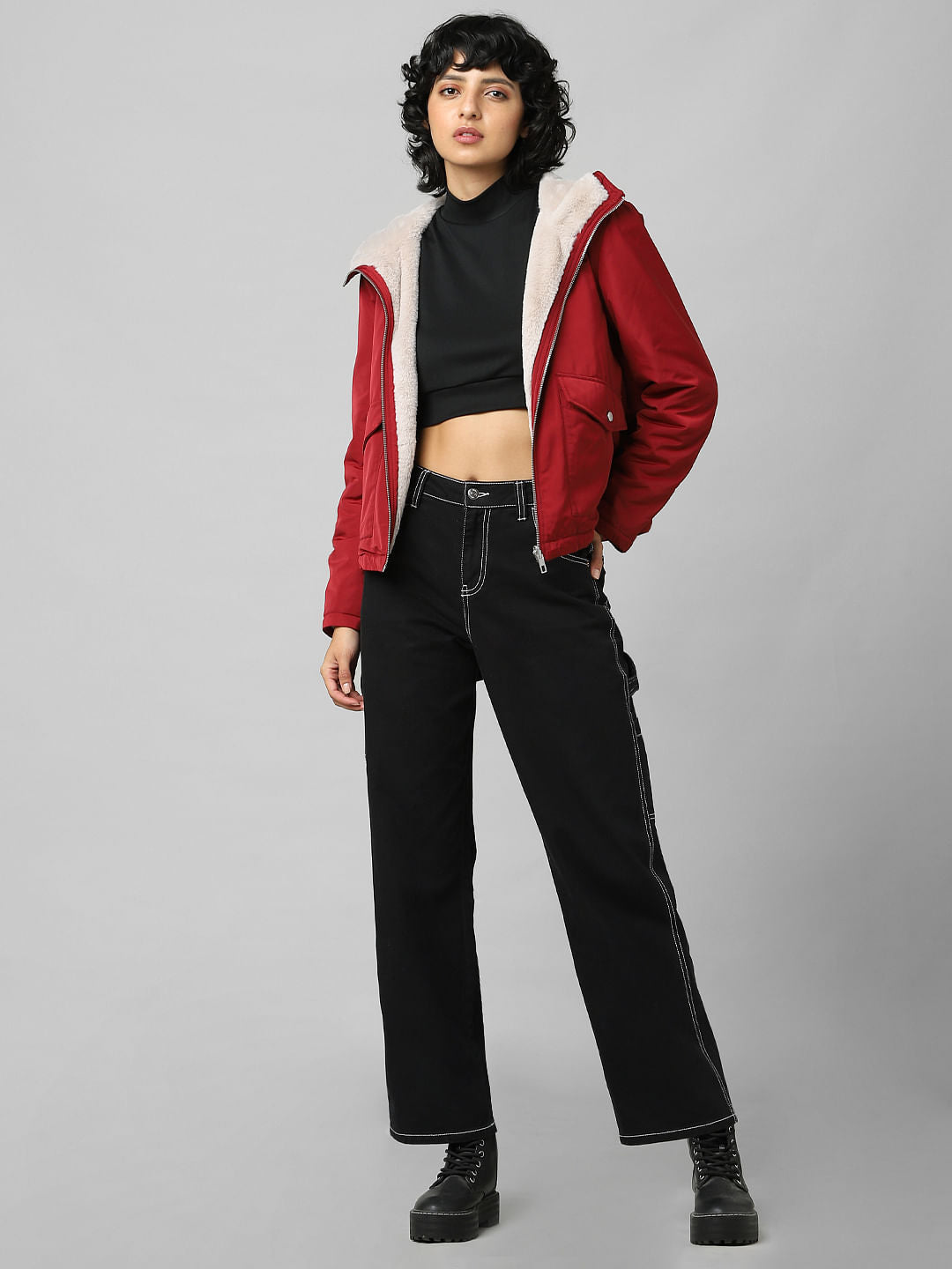 Red Reversible Hooded Jacket