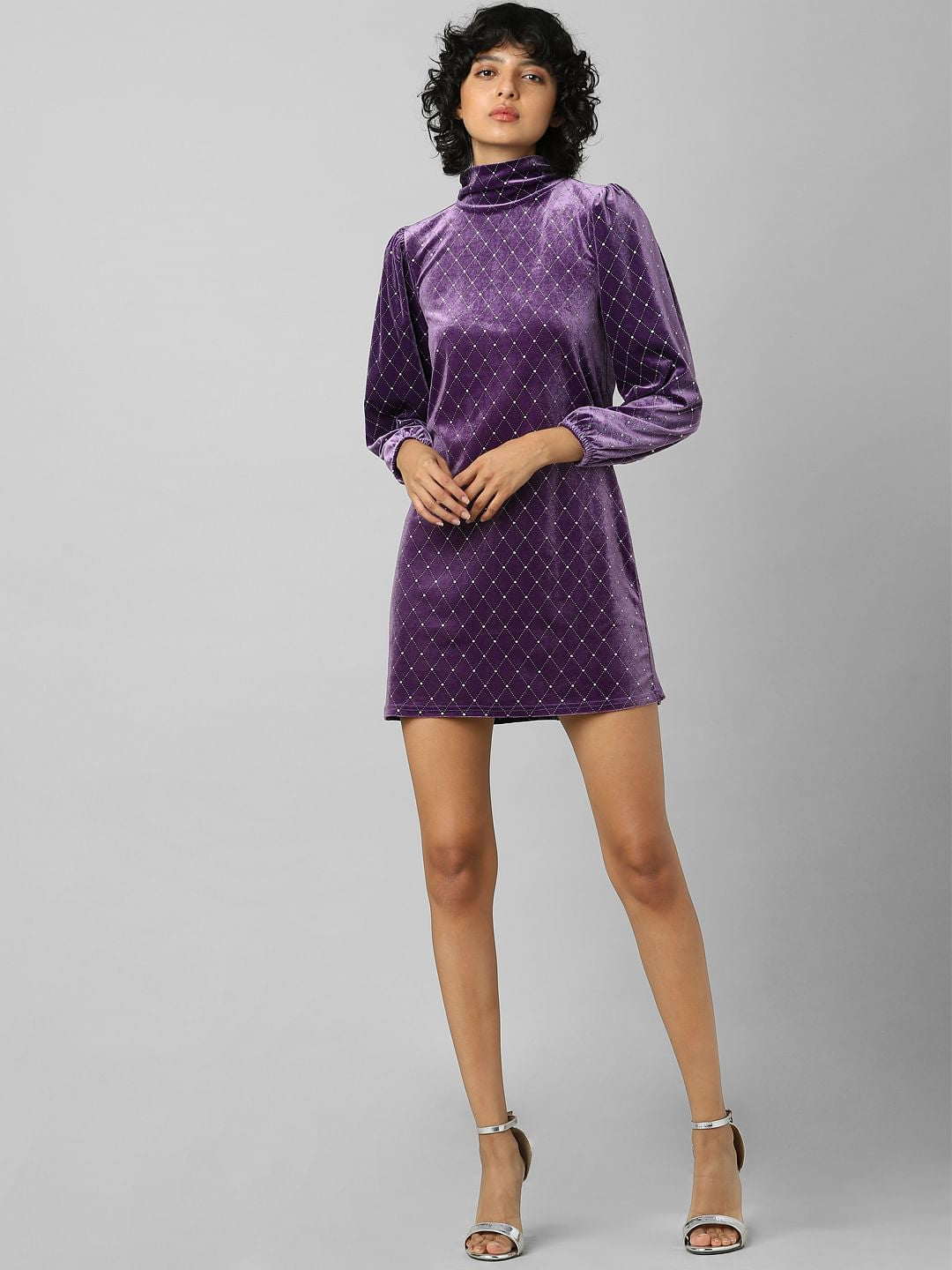 Violet Velour Mini Dress