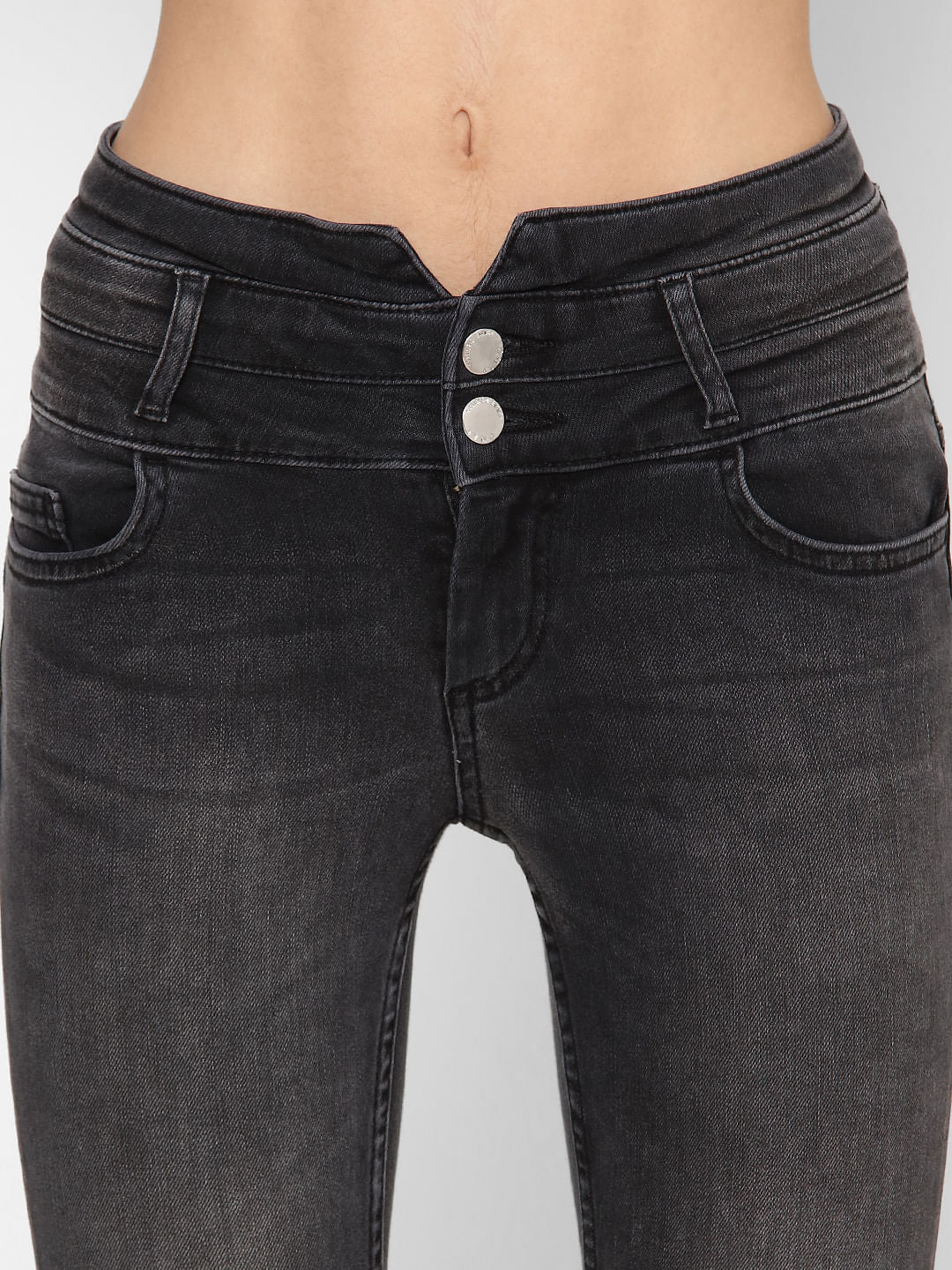 Grey High Waist Skinny Jeans