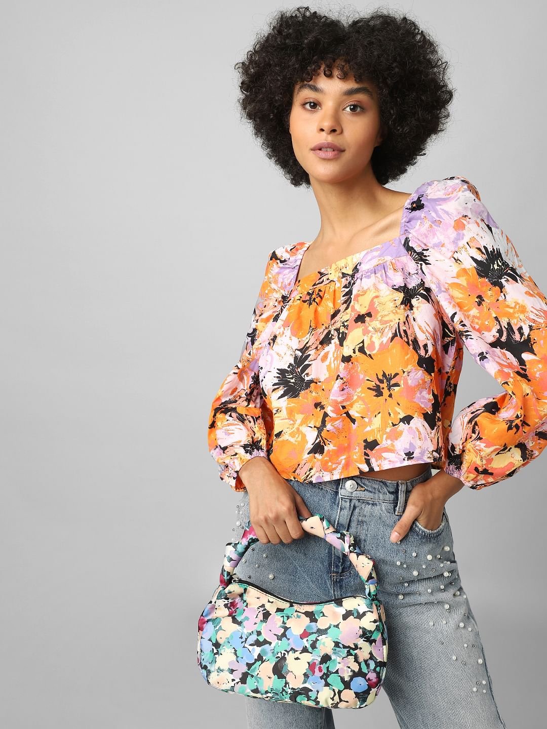 Purple Floral Balloon Top