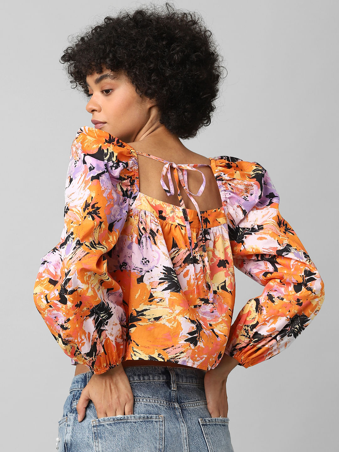 Purple Floral Balloon Top