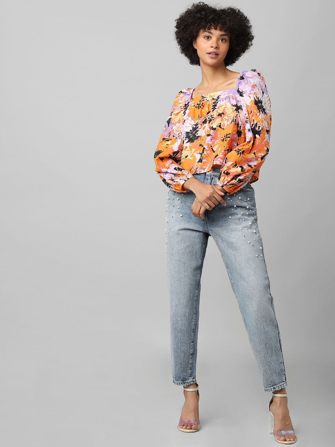 Purple Floral Balloon Top