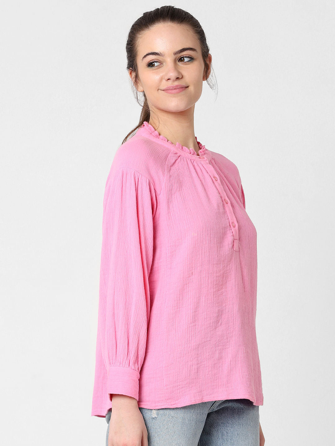 Pink Puff Sleeves Top