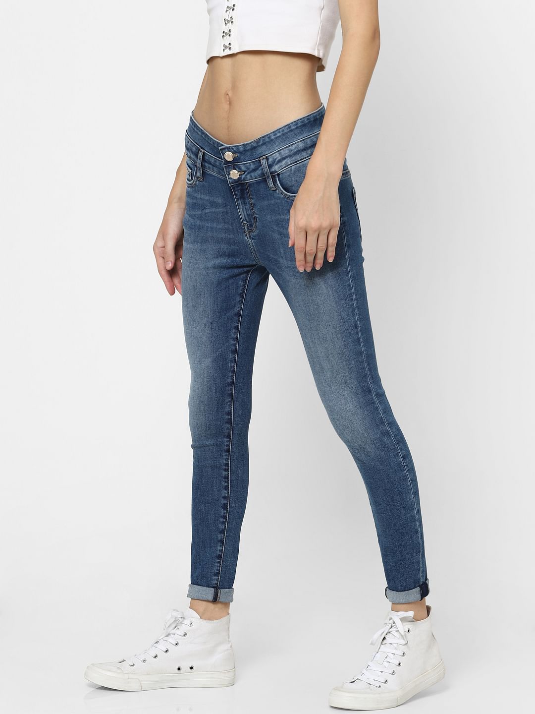 Blue Mid Rise Carmen Skinny Jeans