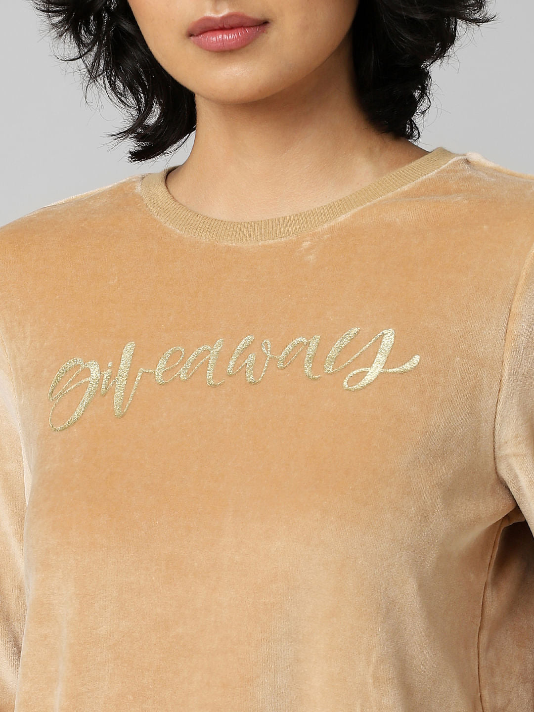 Brown Velvet Sweatshirt