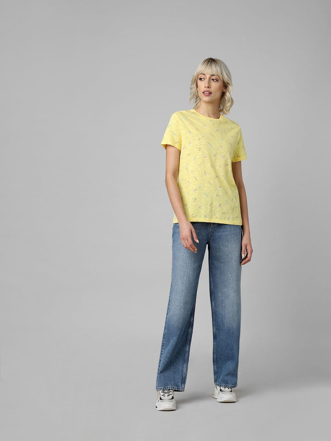 Yellow Printed Organic Cotton T-Shirt