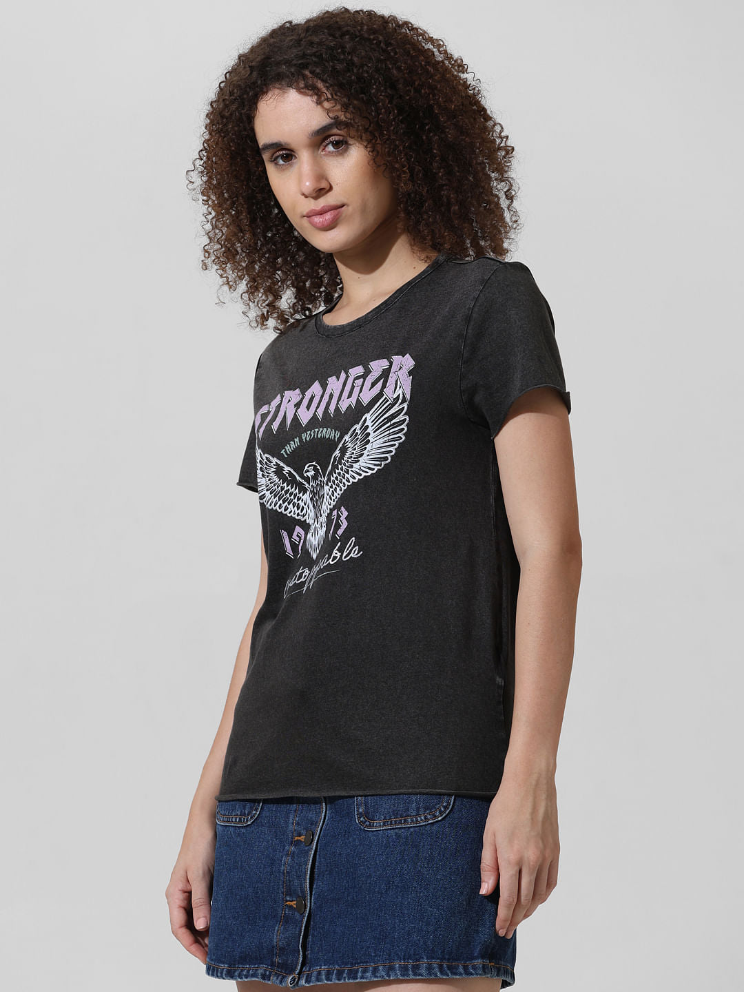 Black Graphic Print T-Shirt