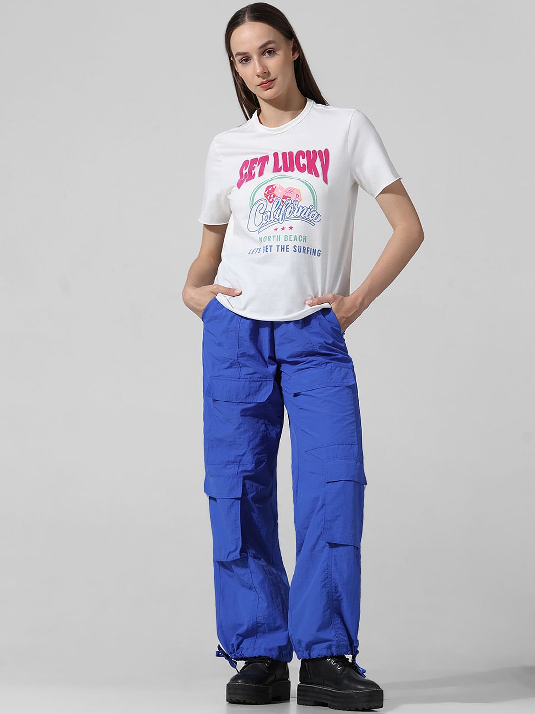 White Printed Cotton T-Shirt