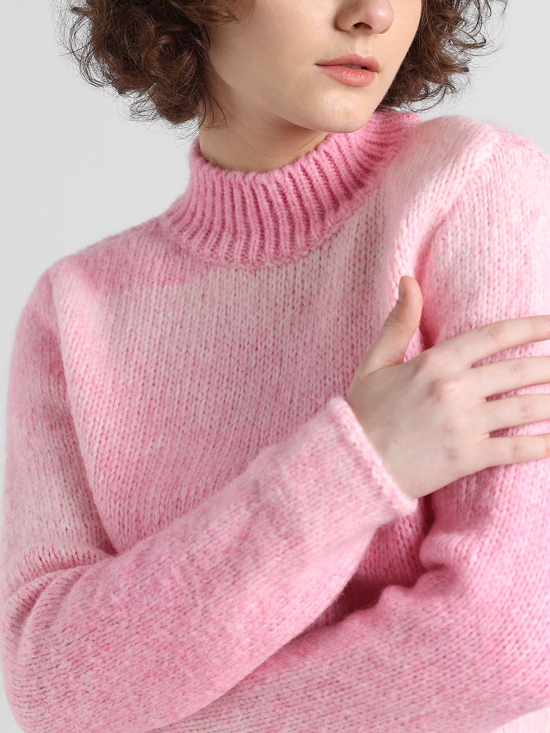 Pink High Neck Pullover