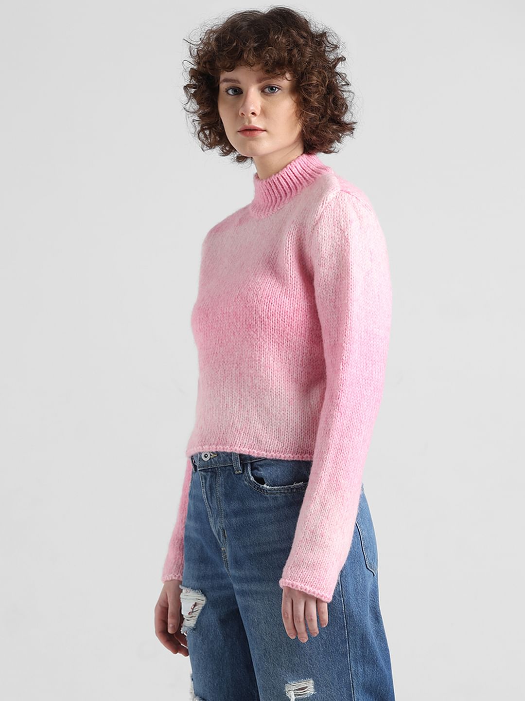 Pink High Neck Pullover