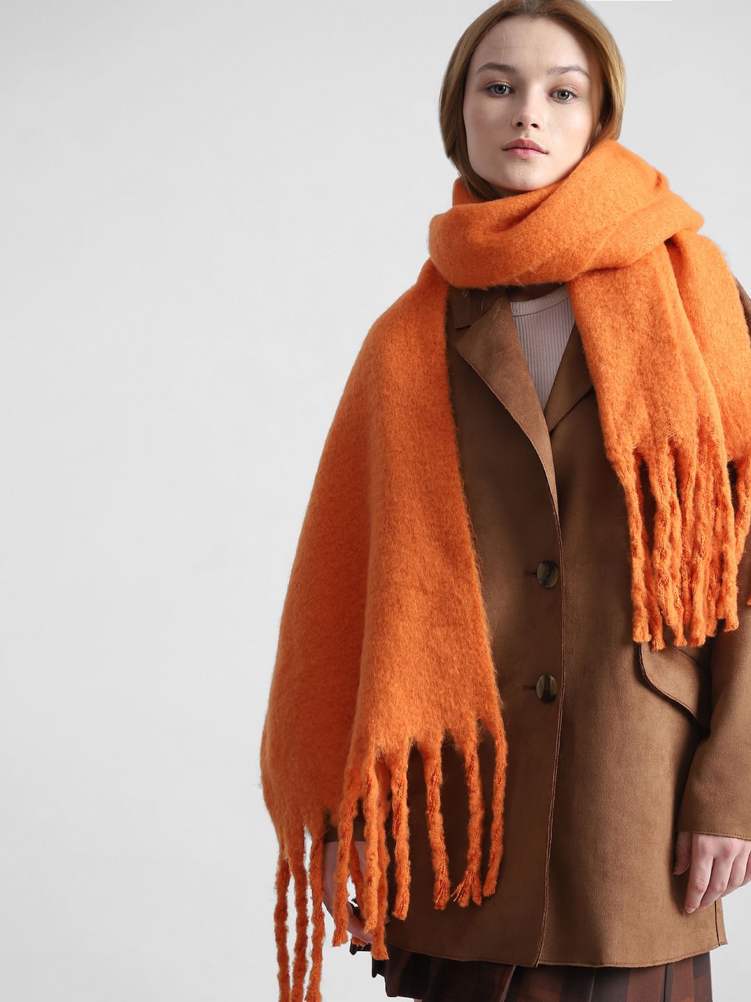Orange Brushed Scarf