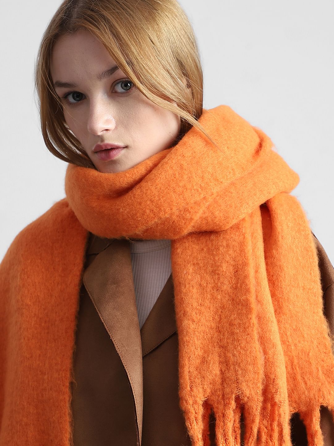 Orange Brushed Scarf